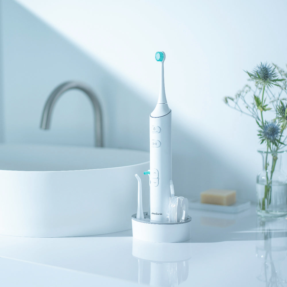 【 100個限定 25%OFF 】口腔洗浄器と音波振動の同時使用 Water Sonic ウォーターソニック 水流音波歯ブラシ本体