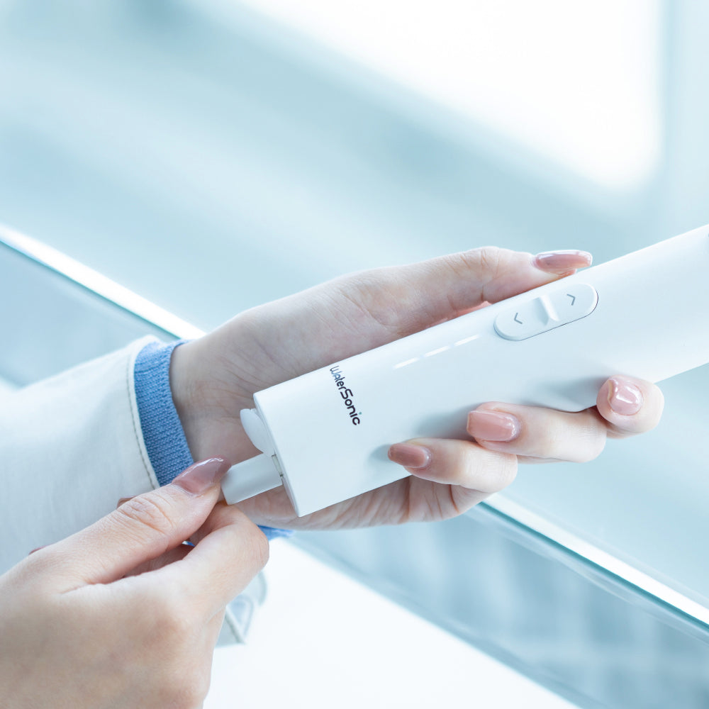 口腔洗浄器と音波振動の同時使用 Water Sonic ウォーターソニック 水流音波歯ブラシ本体